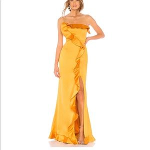 NBD Strapless Gown, Gold, Size Medium